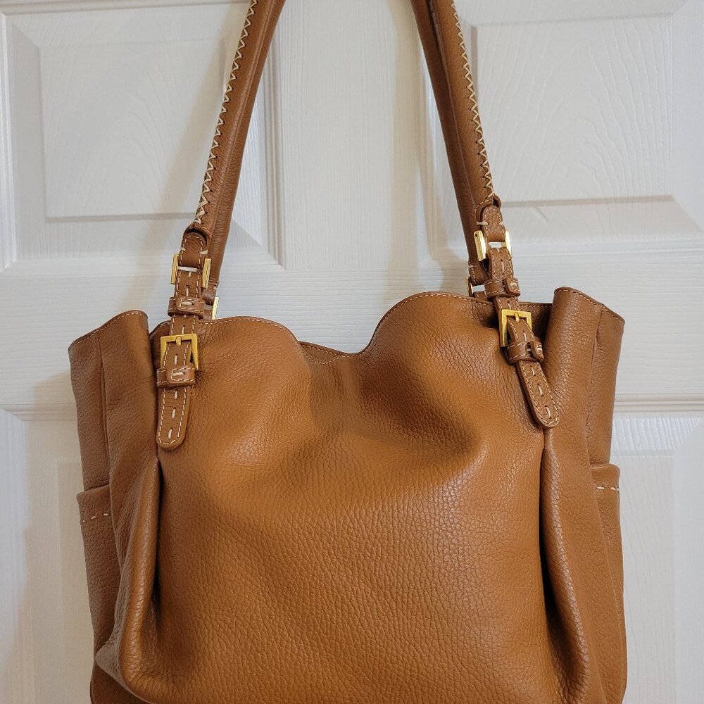 New Fontanelli Stitched Soft Leather Handbag/Brown